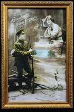 Framed greetings ww1 for sale  Vernon Rockville
