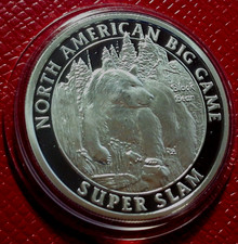 Black Bear Proof Art Round-North American Big Game 1 onça troy. Prata 999, usado comprar usado  Enviando para Brazil
