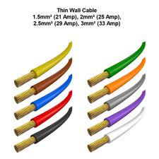 Cabo encalhado de parede fina núcleo único 12v 24v fio 1,5mm 2mm 2,5mm 3mm, usado comprar usado  Enviando para Brazil