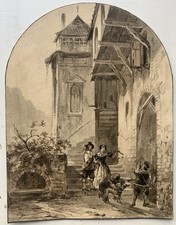 Dessin troubadour ancien d'occasion  Paris IX