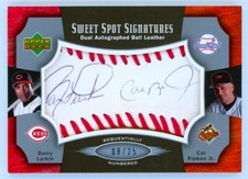2005 UD Sweet Spot Signatures Cal Ripken Jr/Barry Larkin Dual Auto 8/25 Jsy 1/1 comprar usado  Enviando para Brazil