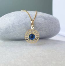 Pingente fino grego olho mau 14K ouro maciço amarelo 0,14K. Pingente grego arte meandro comprar usado  Enviando para Brazil