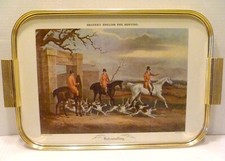 BANDEJA DE BARWARE 19" FOX HUNT ouro anodizado IMPRESSÃO SHAYERS CÃES desconhecidos Inglaterra comprar usado  Enviando para Brazil