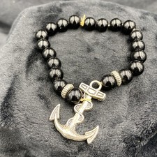 Anchor bracelet black for sale  Milan