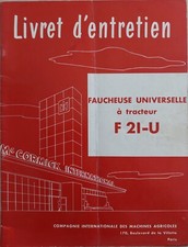 Livret entretien faucheuse d'occasion  Landrecies