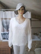 Pull angora blanc d'occasion  Argelès-Gazost
