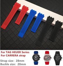 Pulseira de borracha de silicone 28x22mm para Tag Heuer CARRERA vermelha azul preta comprar usado  Enviando para Brazil