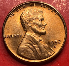1952-S Lincoln centavo de trigo GEM VERMELHA BU de um rolo de banco original comprar usado  Enviando para Brazil