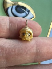 Usado, Crânio de pérola dourado 18k YG mar do sul olhos de diamante 💀Memento Mori comprar usado  Enviando para Brazil