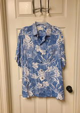 Camisa masculina floral havaiana caribenha XL botão casual - férias viagem azul/branco comprar usado Camisa masculina floral havaiana caribenha XL botão casual - férias viagem azul/branco comprar usado  Enviando para Brazil