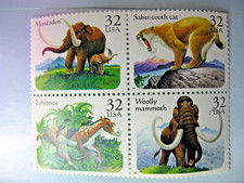 Selos dos EUA Scott #3080a, 33¢ Animais pré-históricos, bloco de quatro, sem marca de charneira comprar usado  Enviando para Brazil