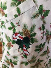 Meio avental Holly Holiday com babados e bolso bordado bengala doce tamanho XLarge, usado comprar usado  Enviando para Brazil