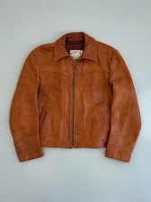 Jaqueta de couro vintage anos 70 Jekylls Hide com zíper marrom ocidental desgastado 42 grande comprar usado  Enviando para Brazil