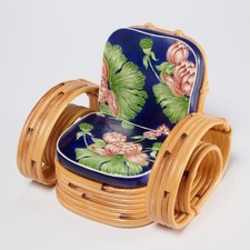 Cadeira lounge Kathryn McBride cerâmica polinésia tropical rattan caixa 4"h comprar usado  Enviando para Brazil