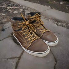 Tênis VANS Sk8-Hi couro marrom, tamanho 8, usado comprar usado  Enviando para Brazil