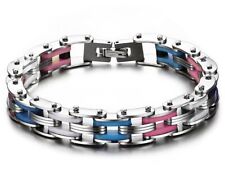 Pulseira de aço inoxidável orgulho transgênero corrente de engrenagem de bicicleta pulseira LGBTQ trans comprar usado  Enviando para Brazil