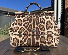 Autêntica bolsa DOLCE & GABBANA Miss Sicília estampa de leopardo alça superior, usado comprar usado  Enviando para Brazil