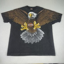 Camiseta preta vintage Harley Davidson 1993 AOP Screaming Bald Eagle masculina GG EUA comprar usado  Enviando para Brazil