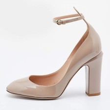 Salto Valentino Garavani Tango Nude Couro Patente Tira no Tornozelo Tamanho 41 Tan-go comprar usado  Enviando para Brazil