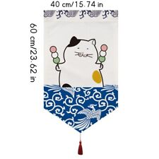 Cortina japonesa curta Noren Lucky Cats estampada lona porta decoração cozinha comprar usado  Enviando para Brazil