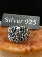 Silver octopus signet for sale  BRIGHTON