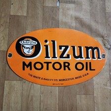 Placa de esmalte de porcelana óleo de motor OILZUM 20 X 12 POLEGADAS comprar usado  Enviando para Brazil