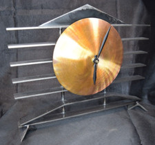 Usado, Relógio de mesa vintage Girardini Designs MCM industrial moderno metal prateleira assinado comprar usado  Enviando para Brazil