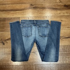 Jeans azul feminino Rag & Bone 28 (29x30) skinny reto furos desgastados, usado comprar usado  Enviando para Brazil