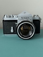 Filme Nikon F SLR corpo prata com lente 50mm F1.4 Nikkor, estojo de couro sempre pronto comprar usado  Enviando para Brazil