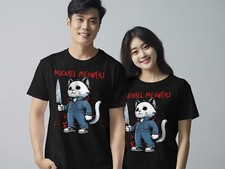 Divertida Camiseta Gato para Hombres y Mujeres Michael Meowers Terror Parodia Camiseta Lindo Gato segunda mano  Embacar hacia Mexico