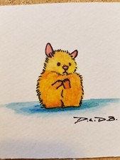 Hamster 3x3.5 watercolor d'occasion  Expédié en Belgium