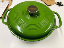 Forno holandês de ferro fundido esmaltado Lodge, 6 qt, verde com tampa, usado comprar usado  Enviando para Brazil