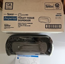 Lote de 3 dispensadores completos de papel higiênico Sysco 360 preto capacidade para 2 rolos  comprar usado Lote de 3 dispensadores completos de papel higiênico Sysco 360 preto capacidade para 2 rolos  comprar usado  Enviando para Brazil