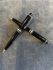 mini conjunto de caneta esferográfica e lápis montblanc meisterstuck bolso platina, usado comprar usado  Enviando para Brazil