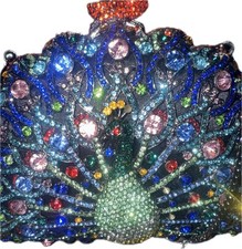 Bolsa de noite feminina pavão strass clutch bolsa de mão de casamento/festa comprar usado  Enviando para Brazil