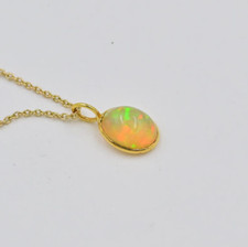Berloque de ouro 14k sólido menor, pingente de ouro opala etíope natural feito à mão comprar usado  Enviando para Brazil