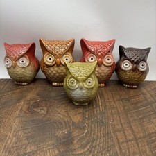 Estatuetas de cerâmica família de corujas bronzeado vermelho verde cerâmica vitrificada conjunto de 5 comprar usado  Enviando para Brazil