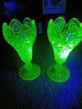 Vaseline glass vases for sale  HULL