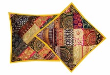 16"-Conjunto de 2 PC capas de travesseiro almofada lance pesado patchwork sari talão quadrado comprar usado  Enviando para Brazil