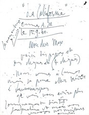 Lettre autographe picasso d'occasion  La Gaude