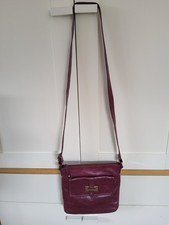 Burgundy leather crossbody for sale  NEW MILTON
