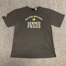 Camiseta Carls Jr Masculina Grande Cinza Manga Curta Uniforme Aramark Funcionário comprar usado  Enviando para Brazil