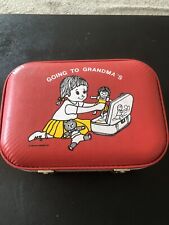 Maleta de colección años 60 Going To Grandmas roja vintage bolso estuche de transporte niña segunda mano  Embacar hacia Mexico