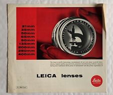 Leica lenses brochure for sale  ROMFORD