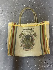 Bolsa tote vintage Buffalo Exchange malha amarela década de 1970 grande design gráfico  comprar usado  Enviando para Brazil