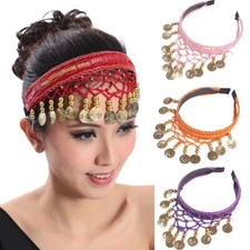 Diadema de lentejuelas tribales con monedas de oro para joyería para el cabello danza del vientre del Reino Unido segunda mano  Embacar hacia Mexico