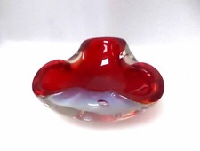 Vaso tigela de vidro arte vermelha e opalina Murano Venetian Barbini comprar usado  Enviando para Brazil