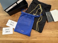 Saint Laurent Mini sznurek Niebieska skórzana torebka ze złotym łańcuszkiem crossbody na sprzedaż  Wysyłka do Poland