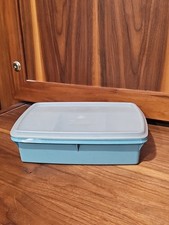 Usado, Tupperware #767 Recipiente de Armazenamento Stow-n-go Med Kit Caixa de Dinheiro Artesanal Azul Excelente Estado Usado comprar usado  Enviando para Brazil