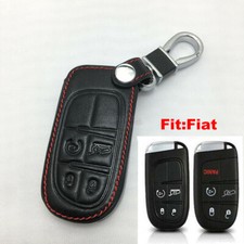 Capa preta para chave de carro de couro com controle remoto de 4 botões para Fiat, usado comprar usado  Enviando para Brazil